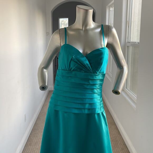 DaVinci Strapless Special Occasion Maxi Dress Teal Size 12 BNWT - Picture 6 of 15